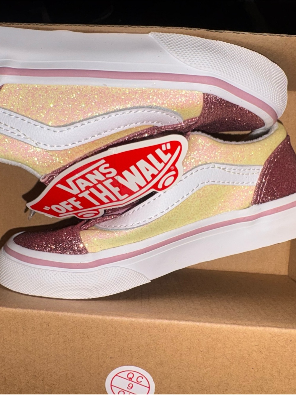 Vans Kids Glitter Low-Top Sneakers - Pink, Yellow & Rose